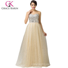 Grace Karin Elegant A-line Design Robes de bal Robe de soirée en satin de sol en gros CL6150-2 #
